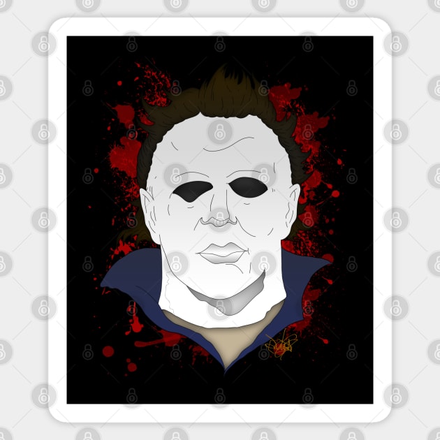 Illustrated Myers Sticker by schockgraphics